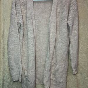 Cozy pink Open-Front Cardigan